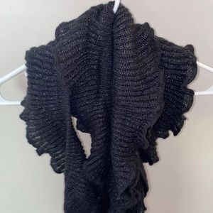Women’s Black Scarf with Glitter Accents